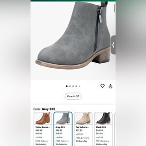 Women’s Jeossy Gray Ankle Boots Side Zipper